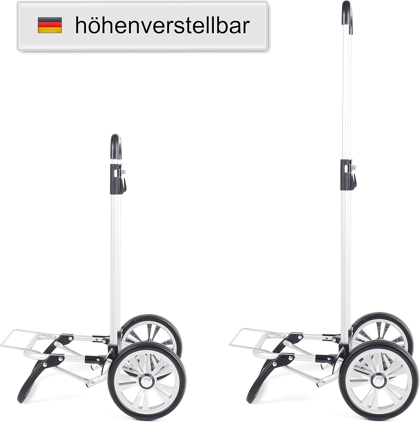Höhenverstellbarer Einkaufstrolley Alu Star Shopper Ture mit abnehmbarer 50 L Einkauftasche, Beige