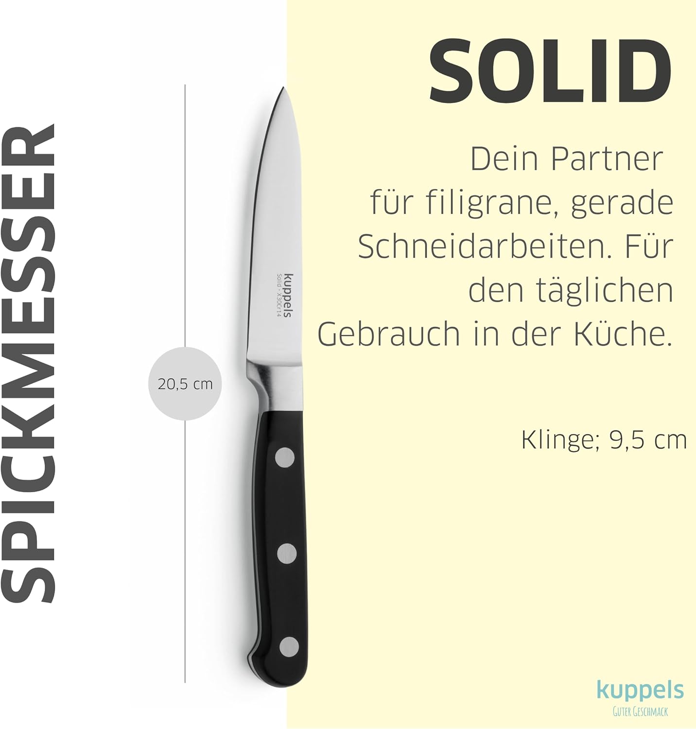 Solid Küchenmesser-Set, Küchenmesser Set 3tlg