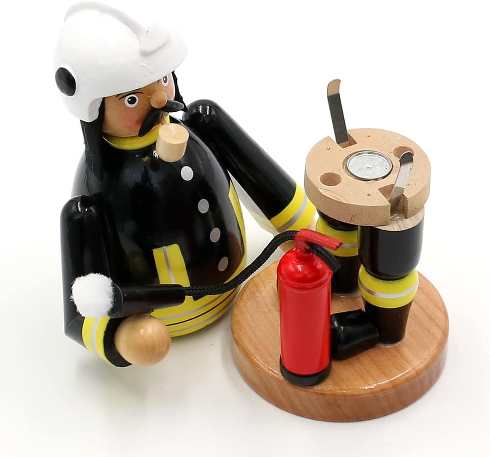 Räuchermann Feuerwehrmann mit Löscher, Feuerwehrmann mit Löscher