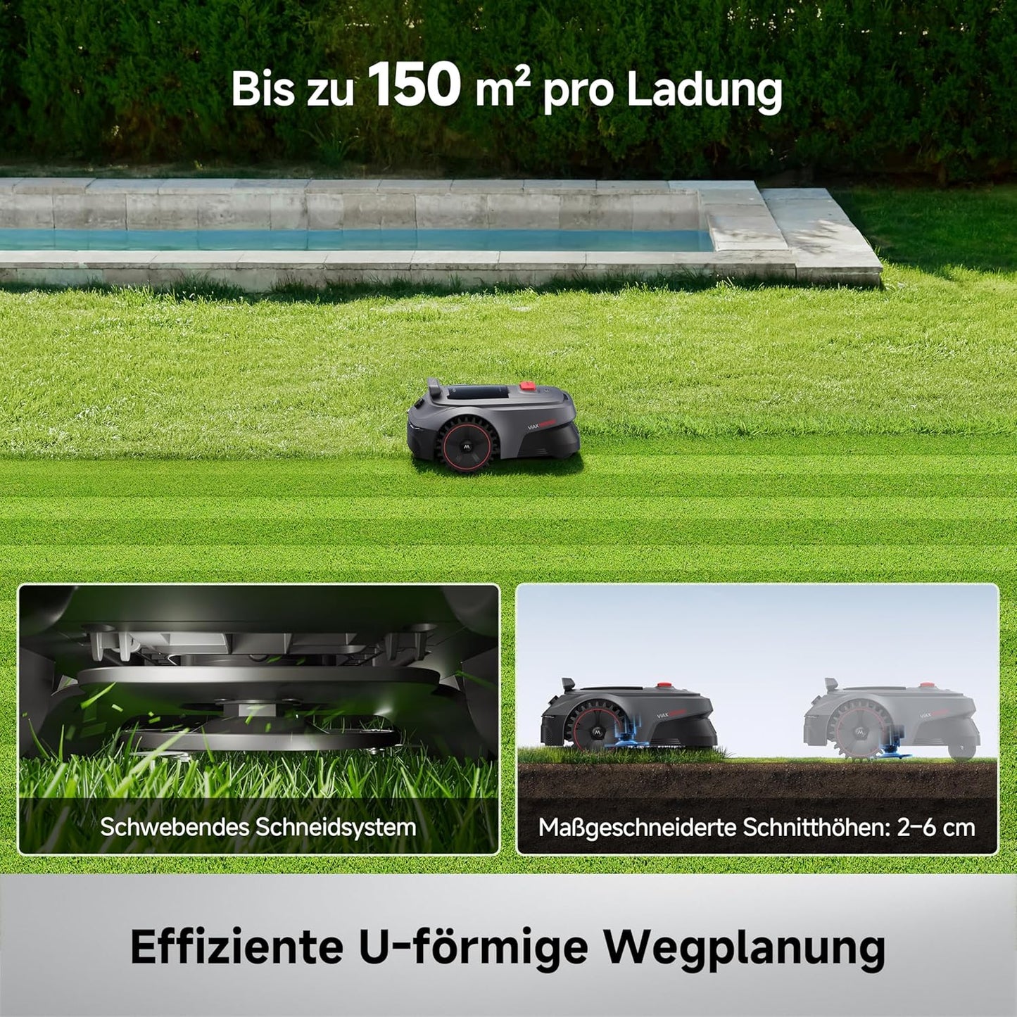 ViAX 500 Mähroboter ohne Begrenzungskabel, 600 m², ViAX 500