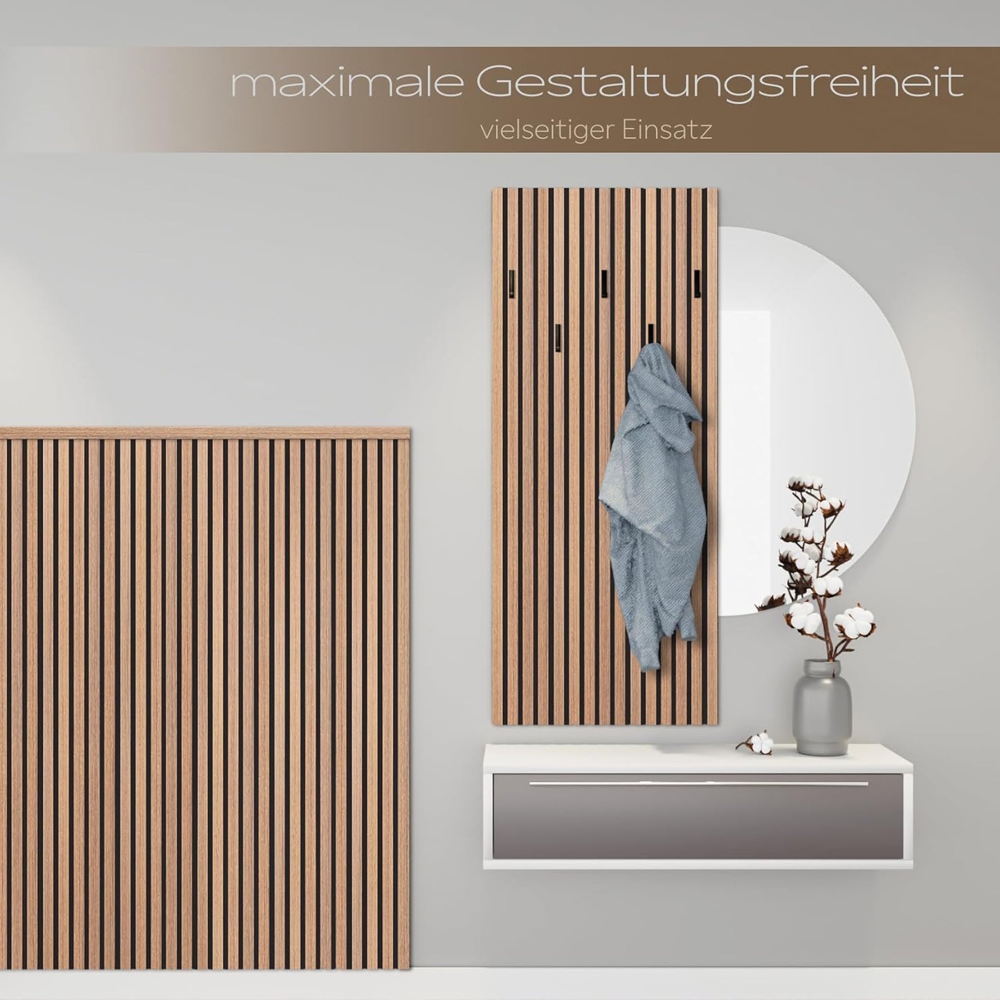 Akustikpaneele Comfort, schalldämmend, Teak 0.6W x 1.4L m