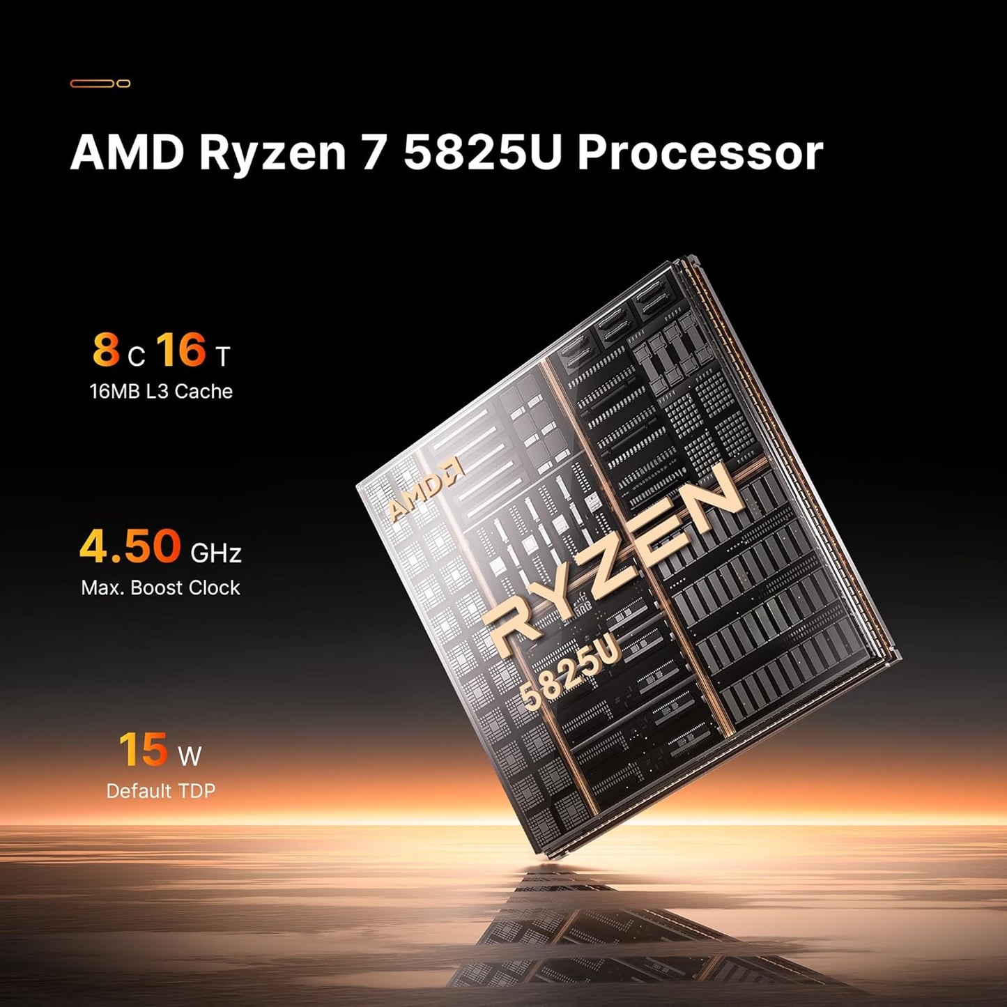 Mini-PC P4 Plus Dual mit Ryzen 7 Prozessor,  Windows 11 Pro, 5825U 16G+512G