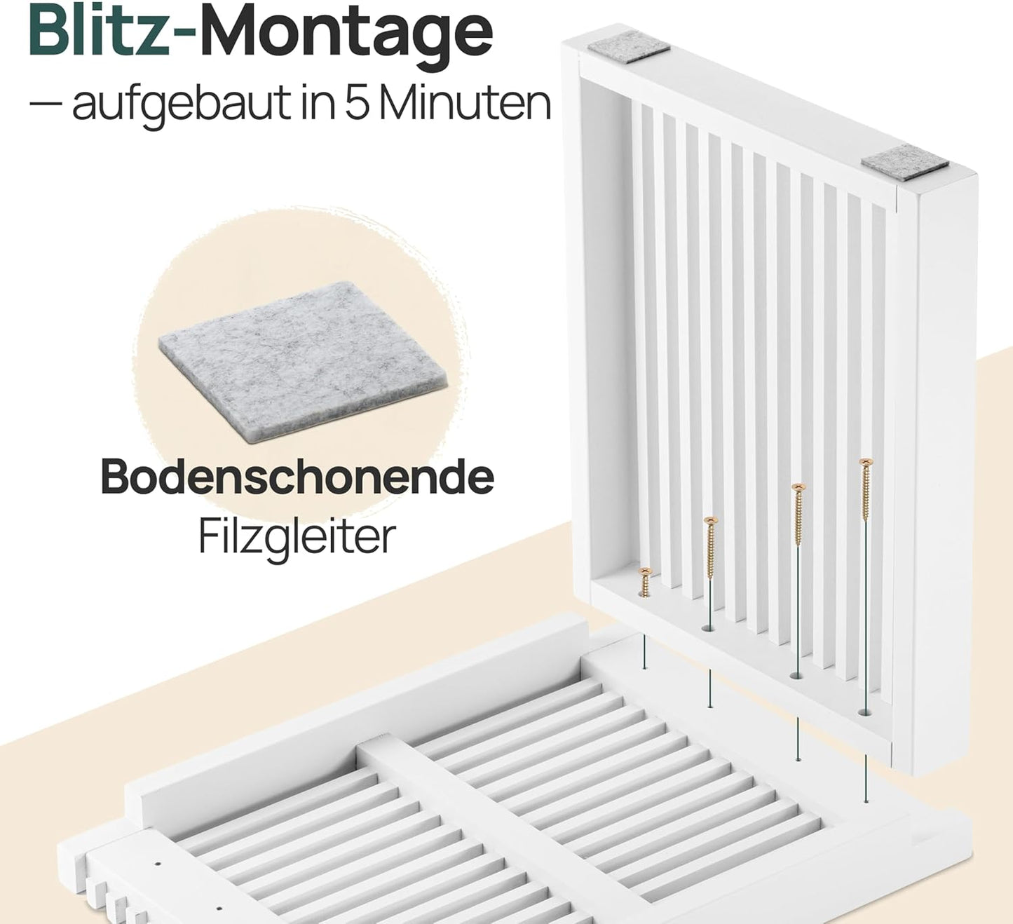 Hocker für Flur und Schlafzimmer, Weiss Kurz ohne Schuhablage