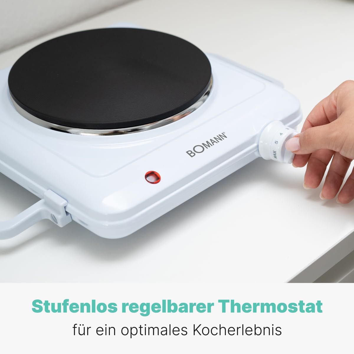 Einzelkochplatte EKP 5027 CB mit stufenlos regelbarem Thermostat, Single single hotplate
