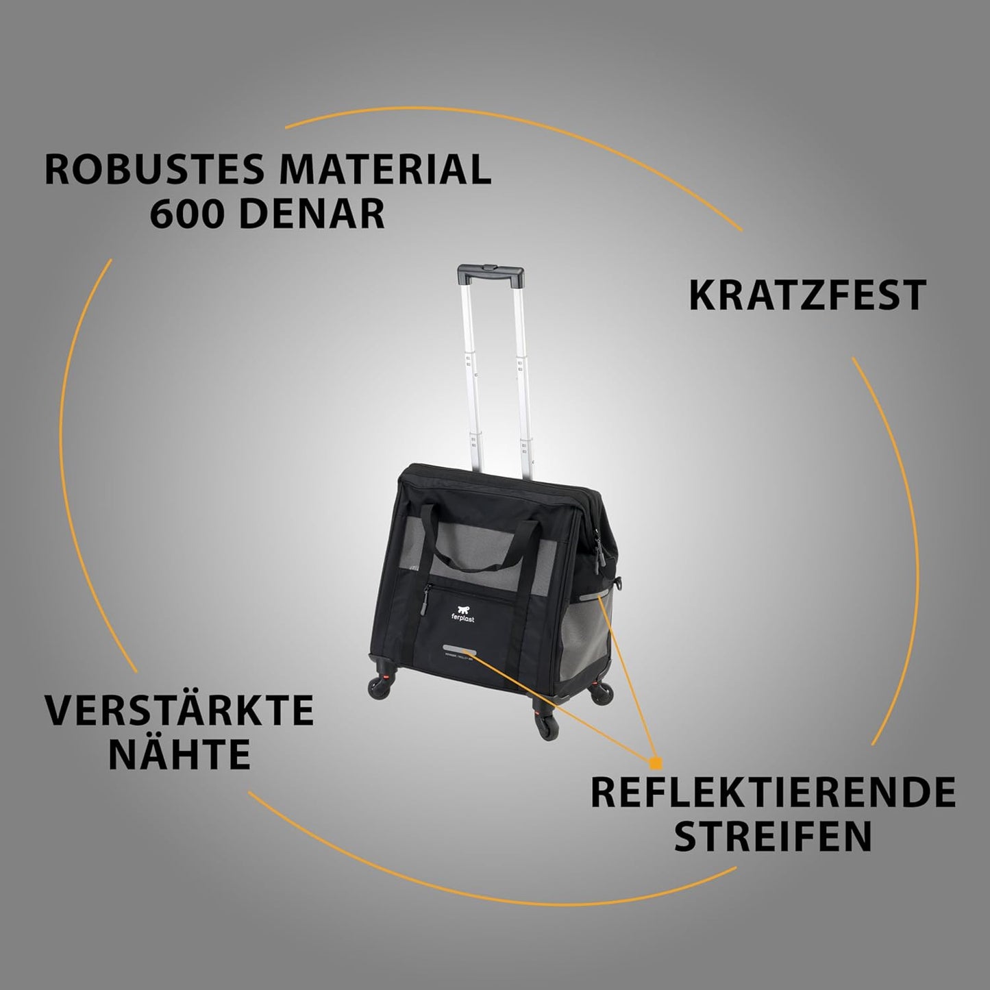 Hundebox Voyager Trolley mit ausziehbarem Griff