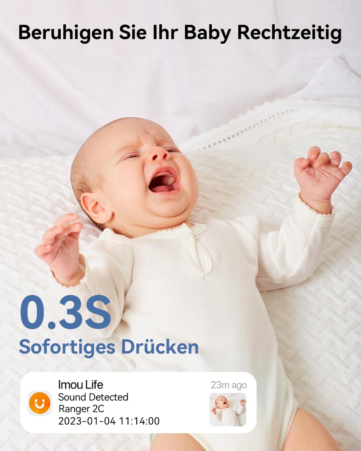 Überwachungskamera mit AI-Erkennung und Nachtsicht, 3k 5mp 1pack