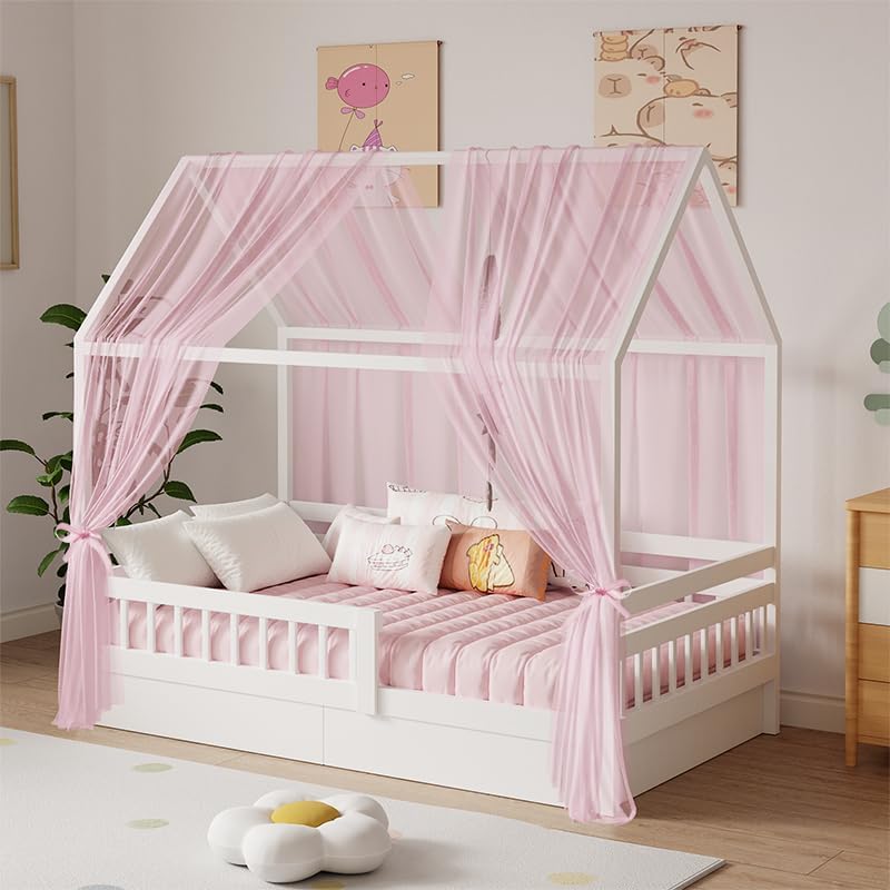 Hausbett Himmel-Set, H350 x B150 cm (2er Pack) Rosa