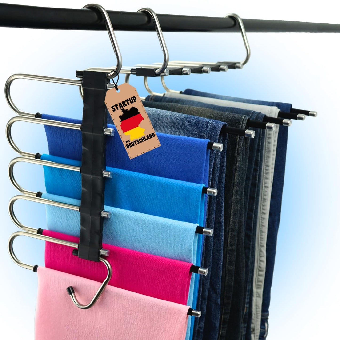 Hosenbügel mit Rutschschutz, Schwarz 34B x 42H cm