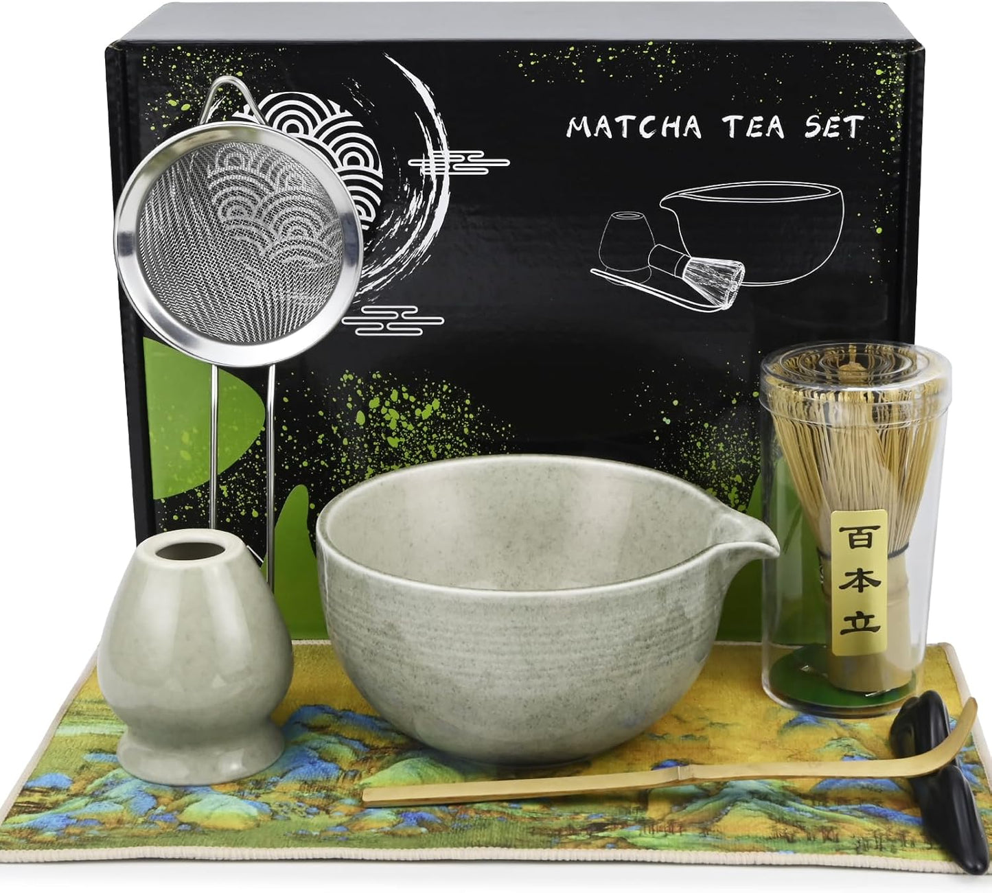 Matcha Tee-Zubereitungsset, 7 Pcs Grün Matcha Set