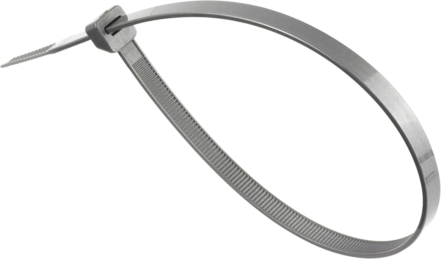 100 x Kabelbinder mit UV-Beständigkeit, 450 mm x 9,0 mm / Silber