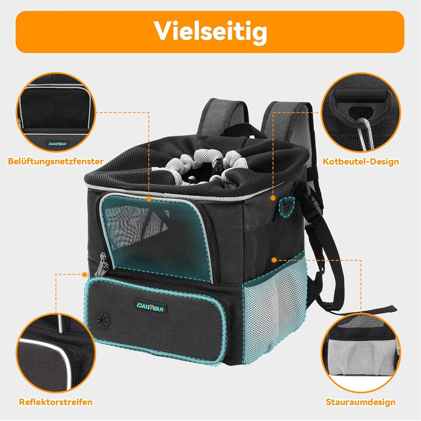 Velokorb für Hunde mit Rucksackfunktion