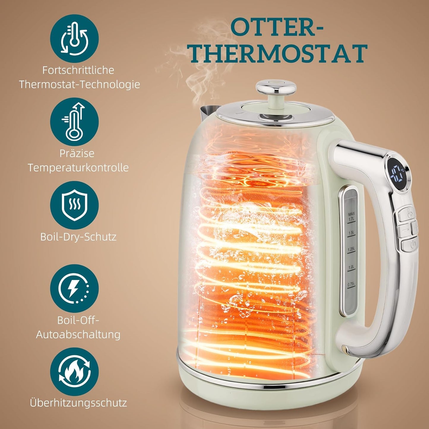 Wasserkocher-Toaster-Set, Grau