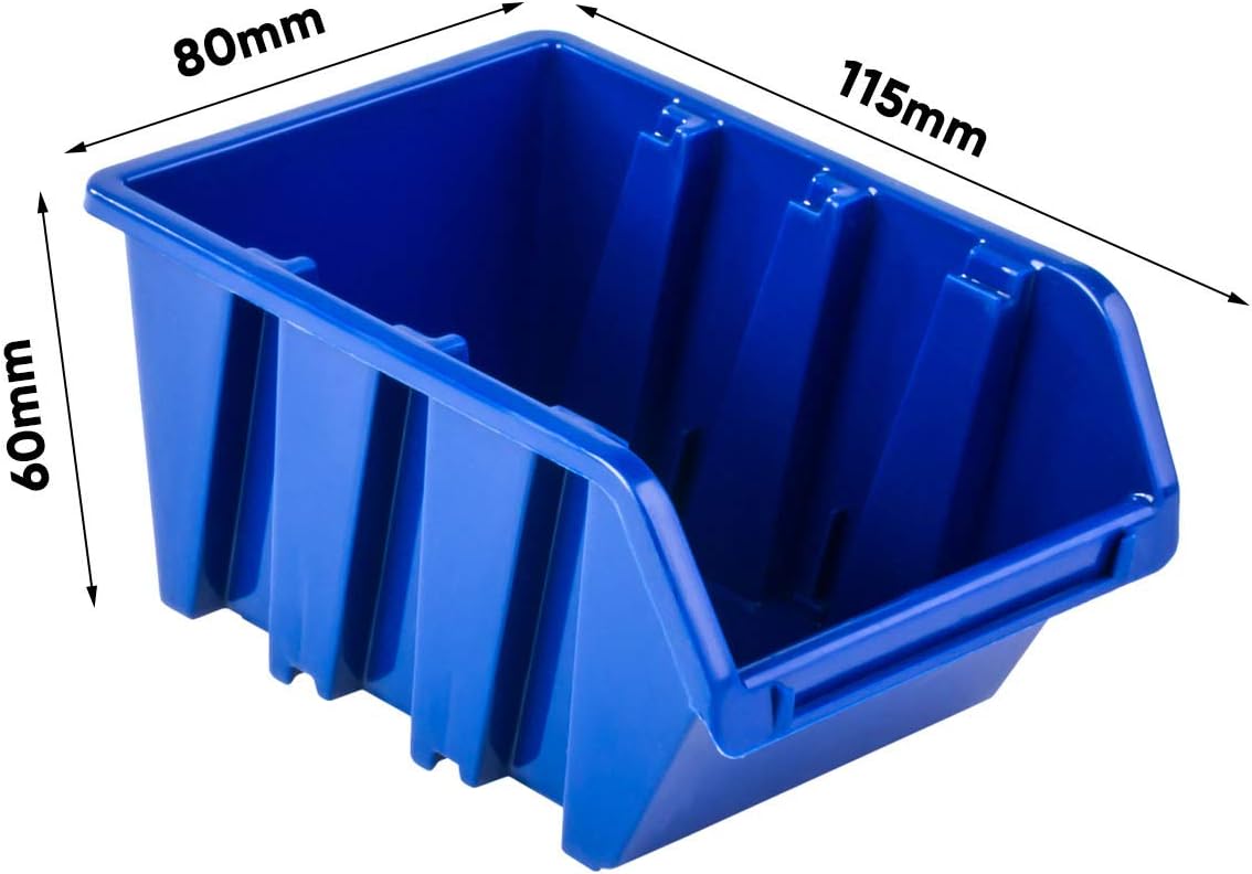 Werkzeugwand mit Stapelboxen, 1158 x 780 mm / Blau