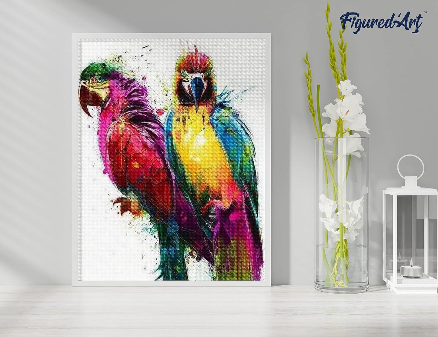Diamond Painting, 40 x 50 cm, Papageien in der Malerei 40x50cm (Ohne Rahmen)