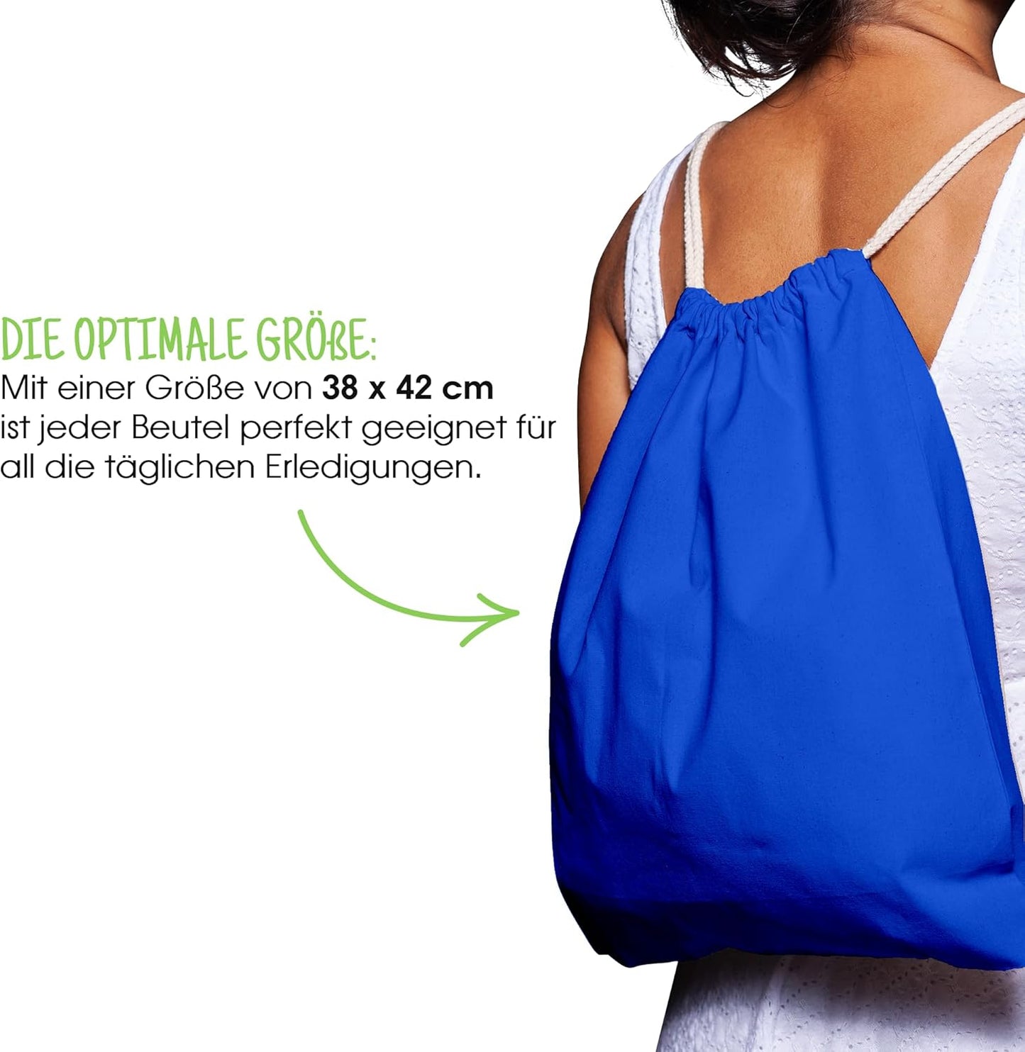 10er-Set Turnbeutel, Royalblau 38 x 42 cm