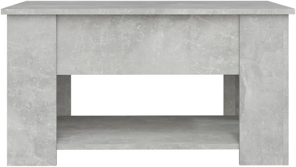 Höhenverstellbarer Couchtisch mit Stauraum, Betongrau, 79 x 49 x 42.5 cm