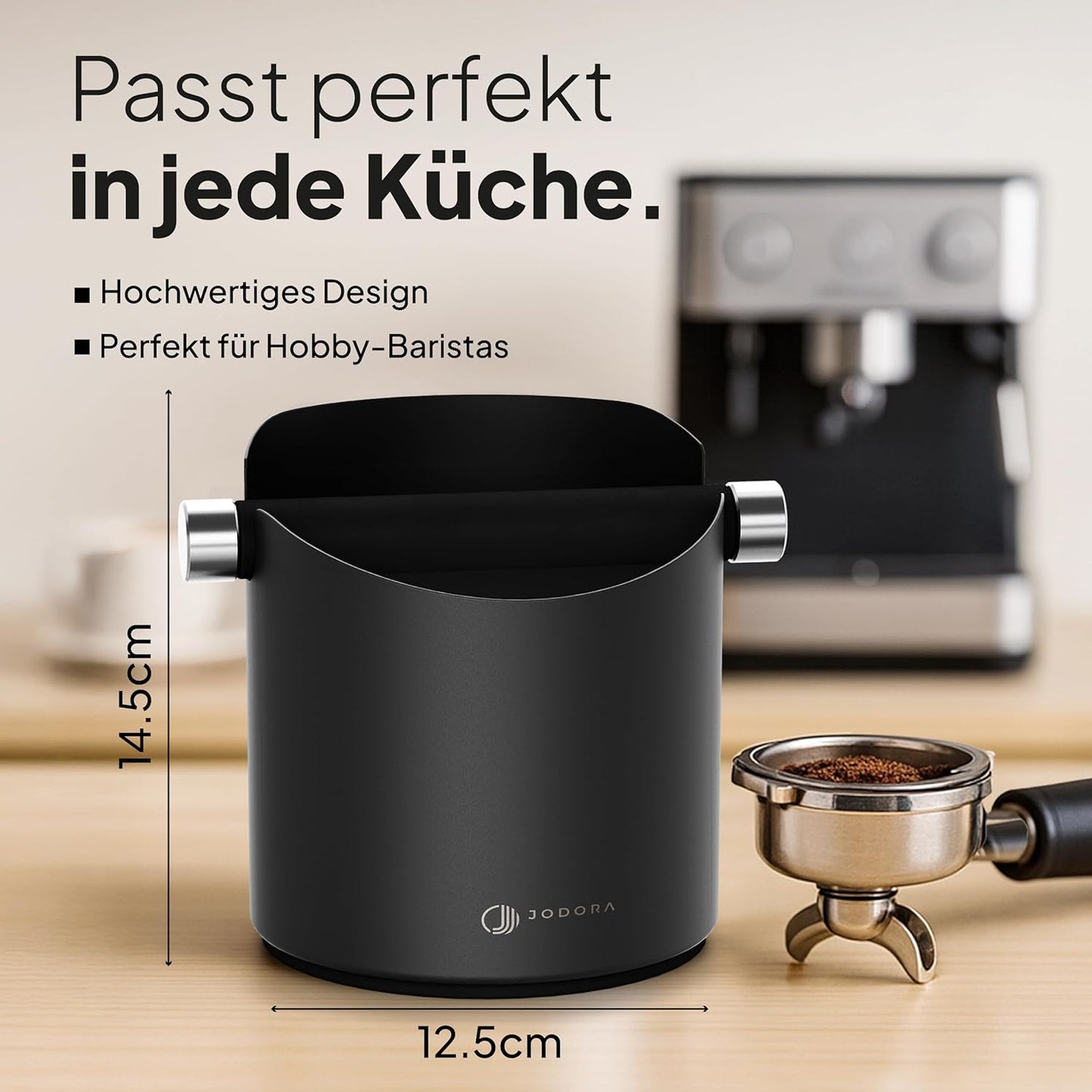 Abklopfbehälter für Siebträger, Schwarz