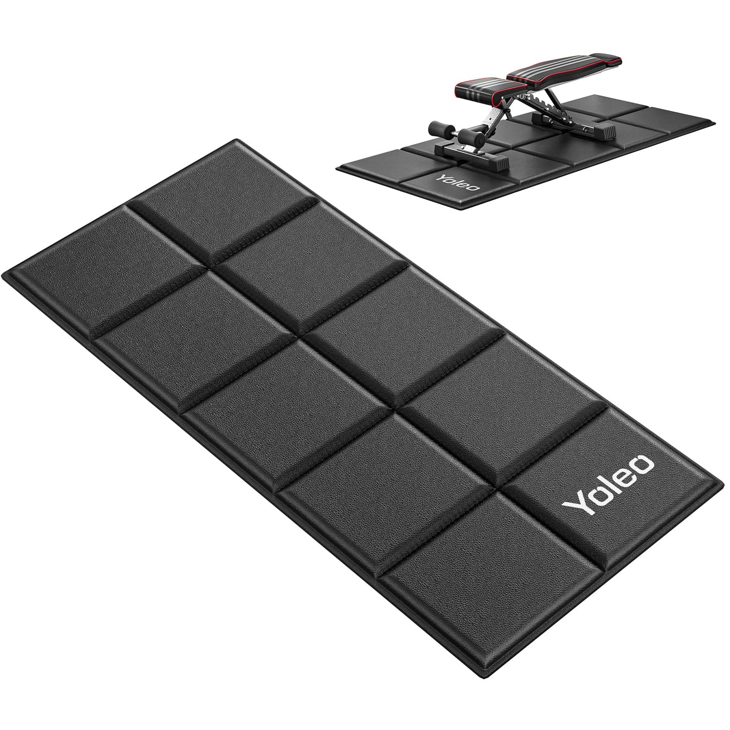 Faltbare Bodenschutzmatte für Fitnessgeräte (2er-Set), Schwarz(2 PCS)