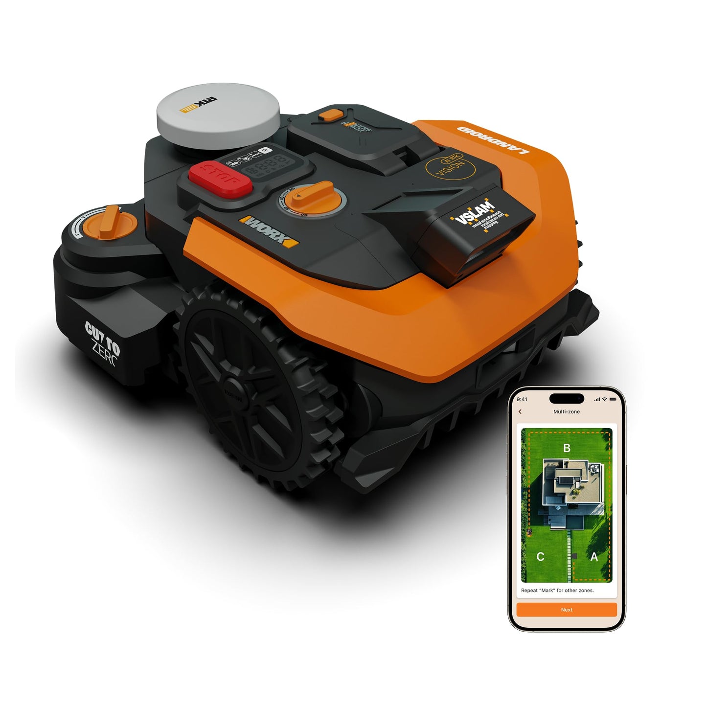 Landroid Vision Cloud WR308E 2WD ohne Begrenzungskabel, 800 m² 2WD Mähroboter