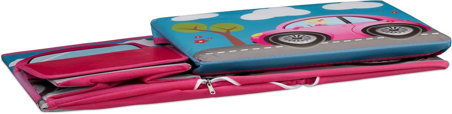 Sitzbox für Kinder, Pinkes Auto