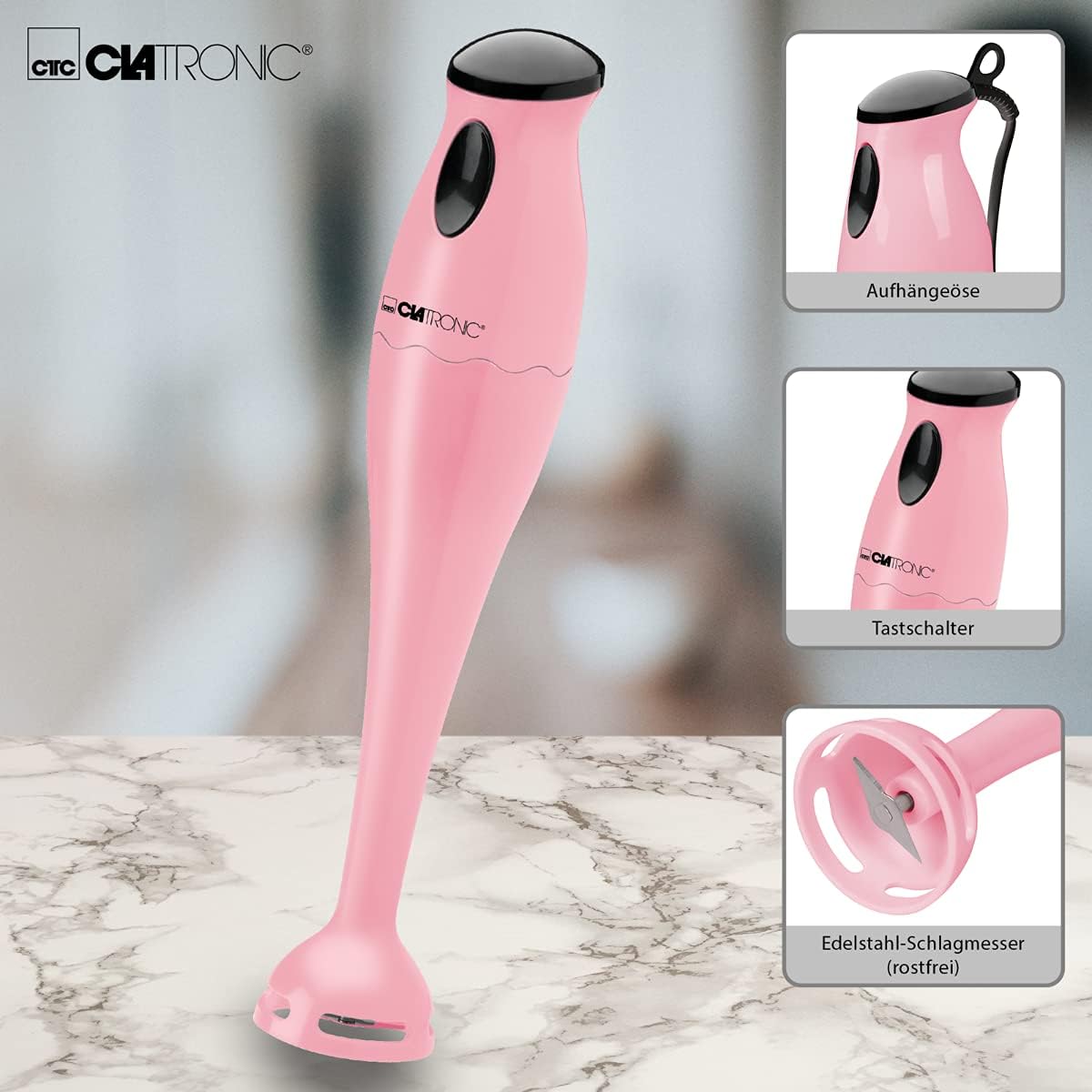 Stabmixer SM 3577 mit Mixbehälter, Pink