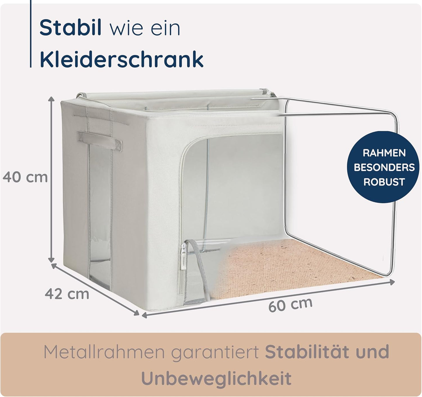 Faltbare Kleideraufbewahrungstasche, Grau 3x100L