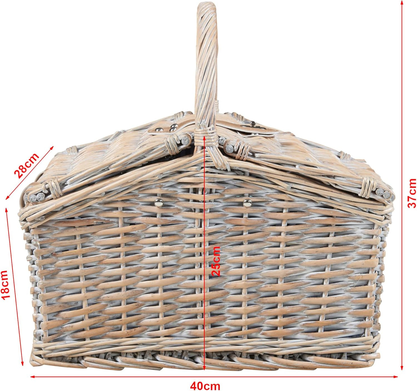 Lumparland Picknickkorb-Set für 2 Personen, 40 x 28 x 37 cm