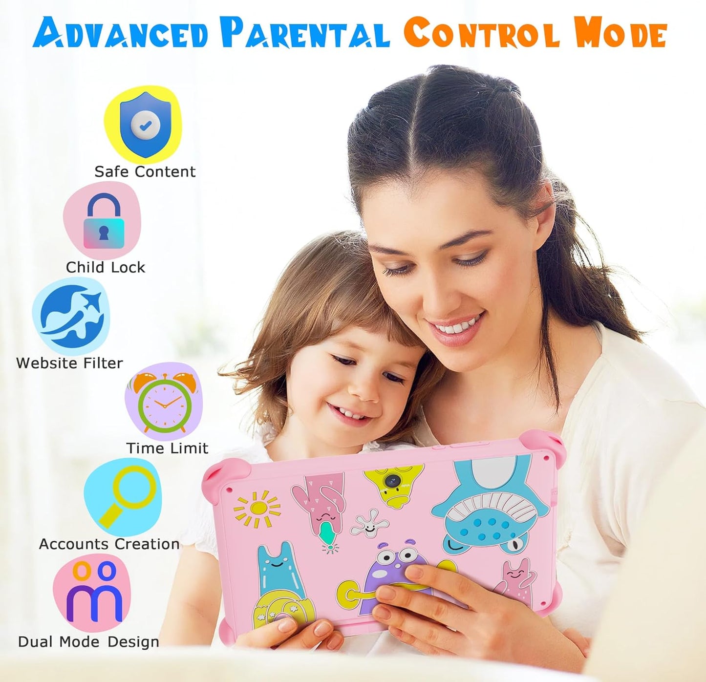 Kinder-Tablet mit Lern-Apps und Kindersicherung, Rosa