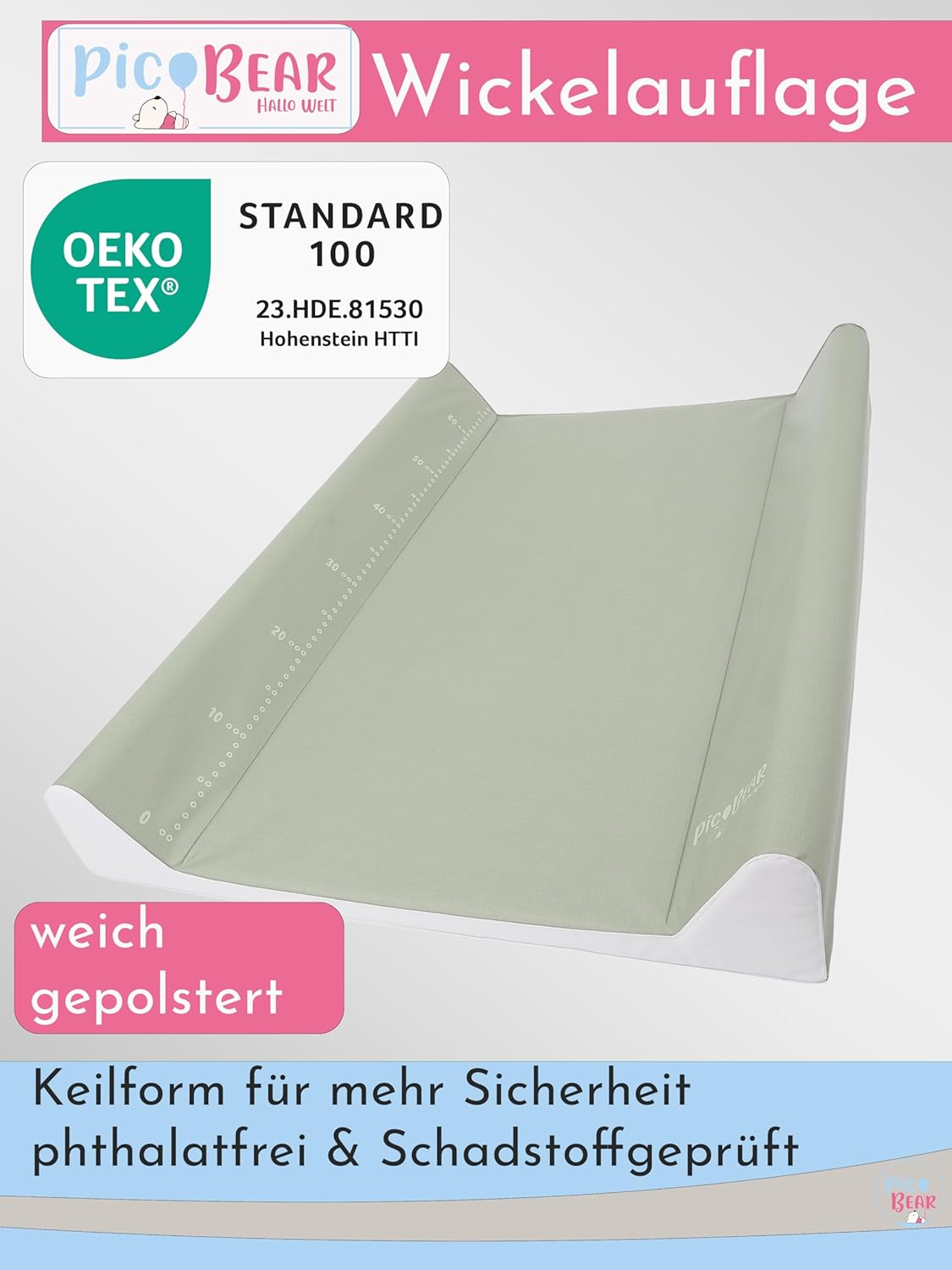 Keil Wickelauflage 50x70 cm, Keil 50 cm x 70 cm Oliv
