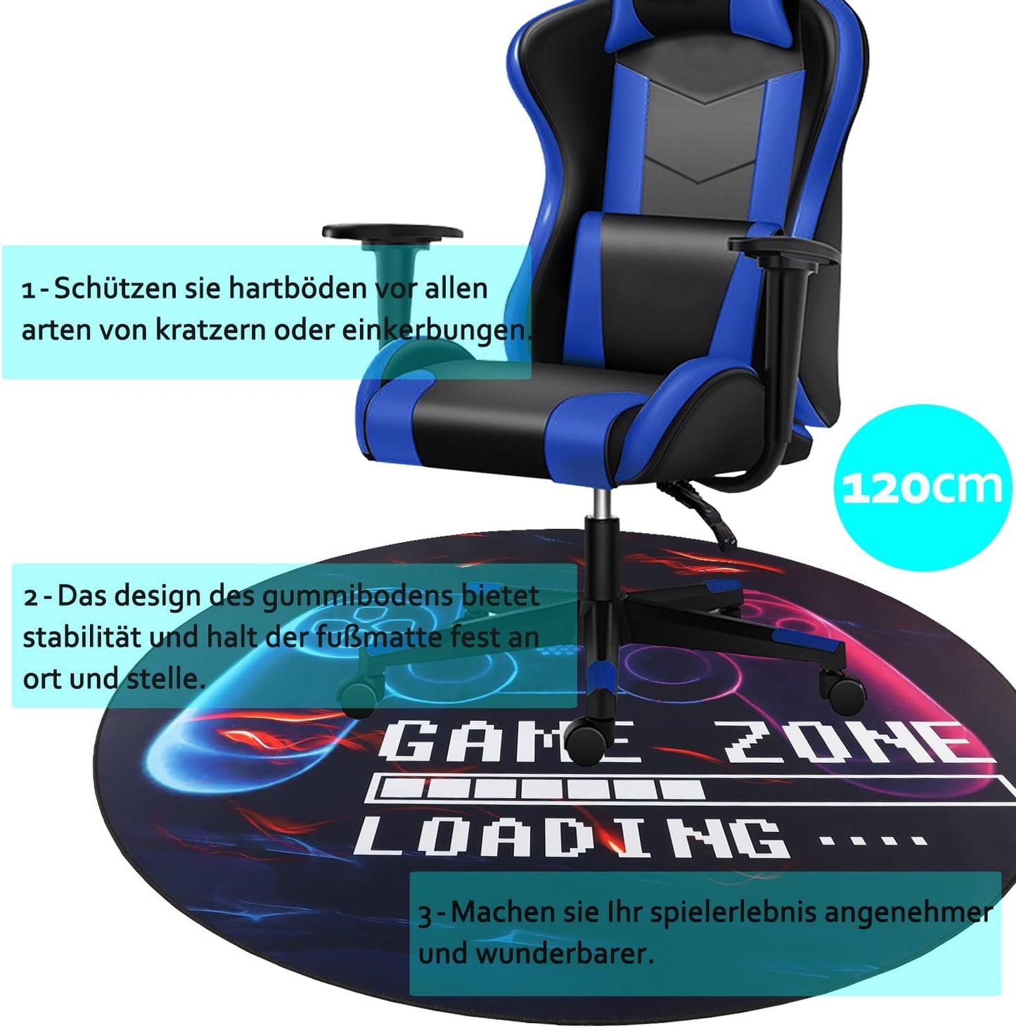 Gaming Bodenschutzmatte  für Hartholzböden