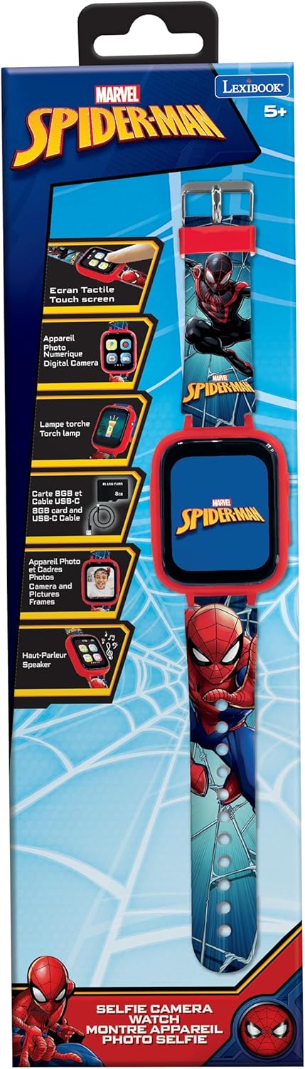 Selfie-Kamera-Uhr mit Touchscreen und 5 Spielen, Spider-Man