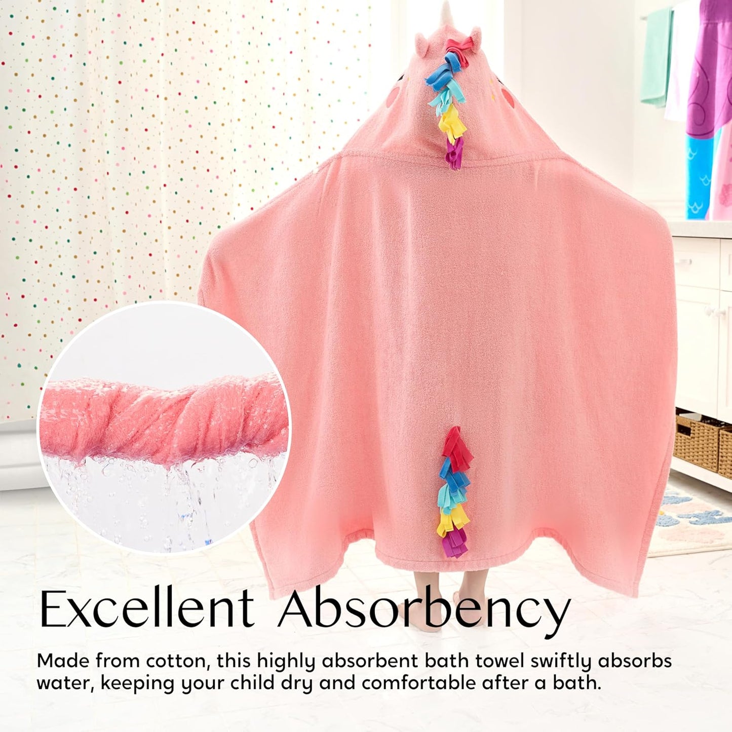 Badeponcho für Kinder, Rosa