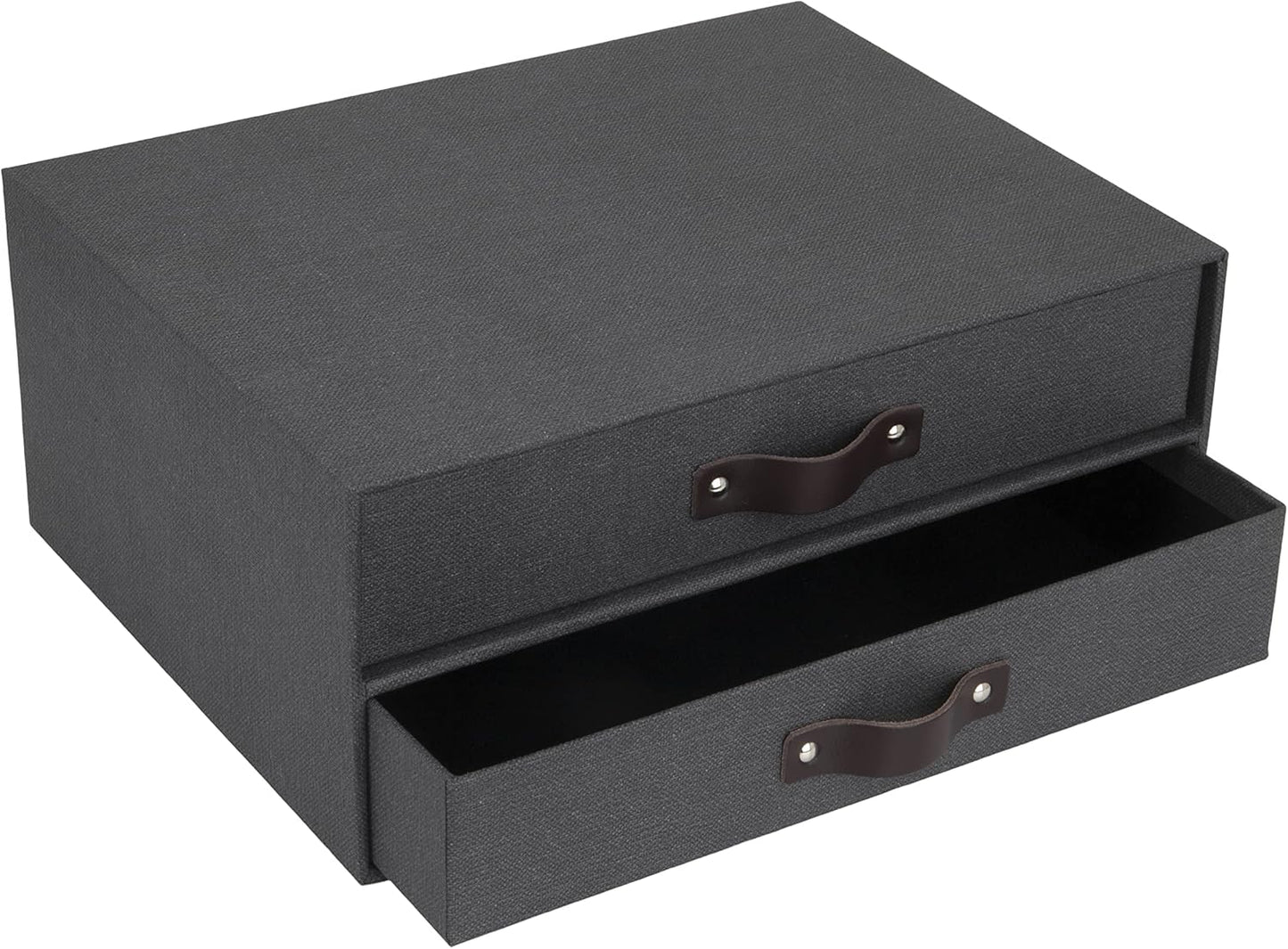 Schubladenbox Birger mit 2 Fächern, Schwarz