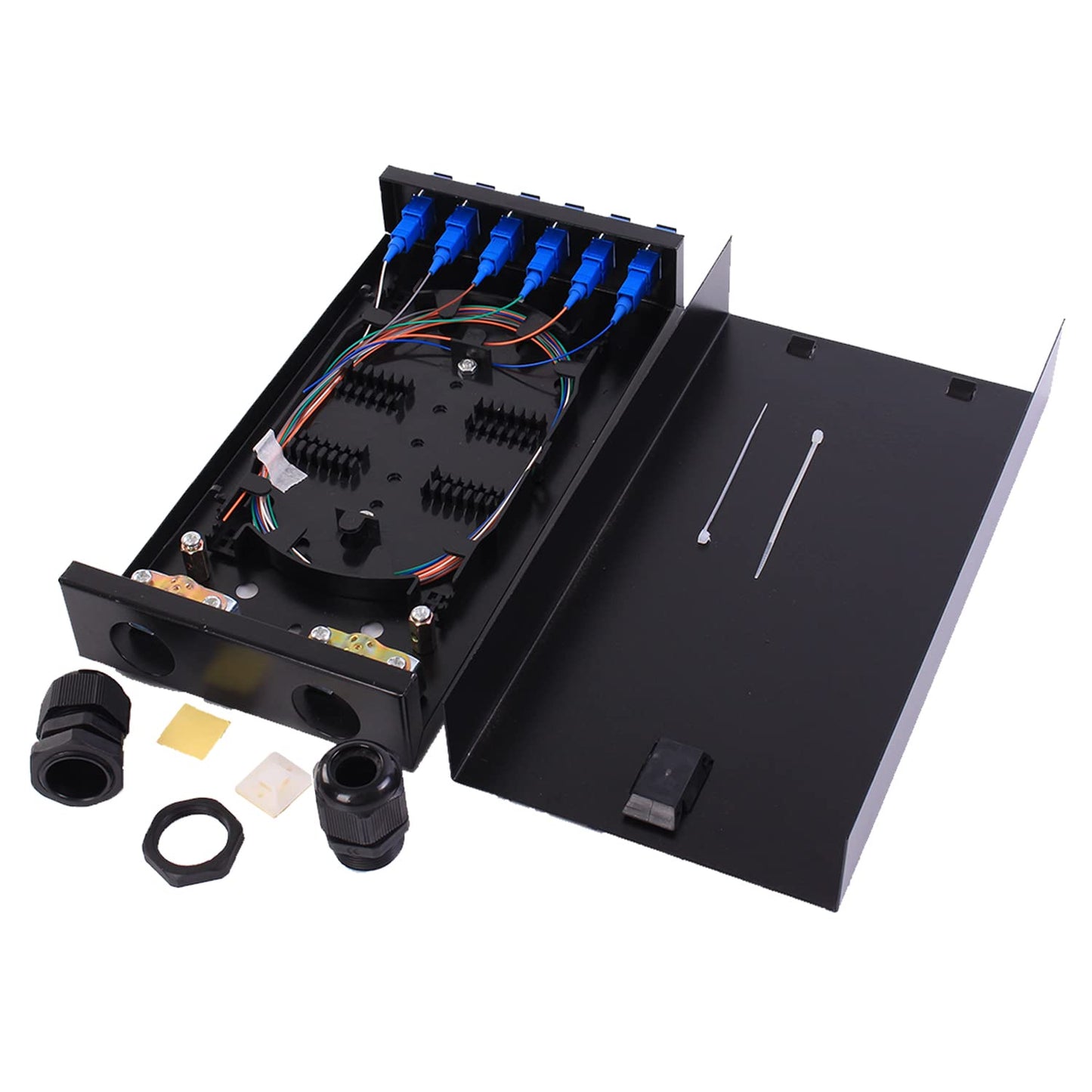 Glasfasergehäuse für Wandmontage mit 6 SC-Ports, SC-UPC SingleMode 6 Port