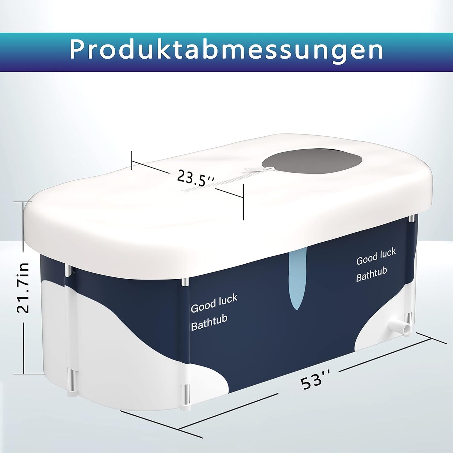 Faltbare Badewanne (140cm), Milch Stil mit Metallrahmen