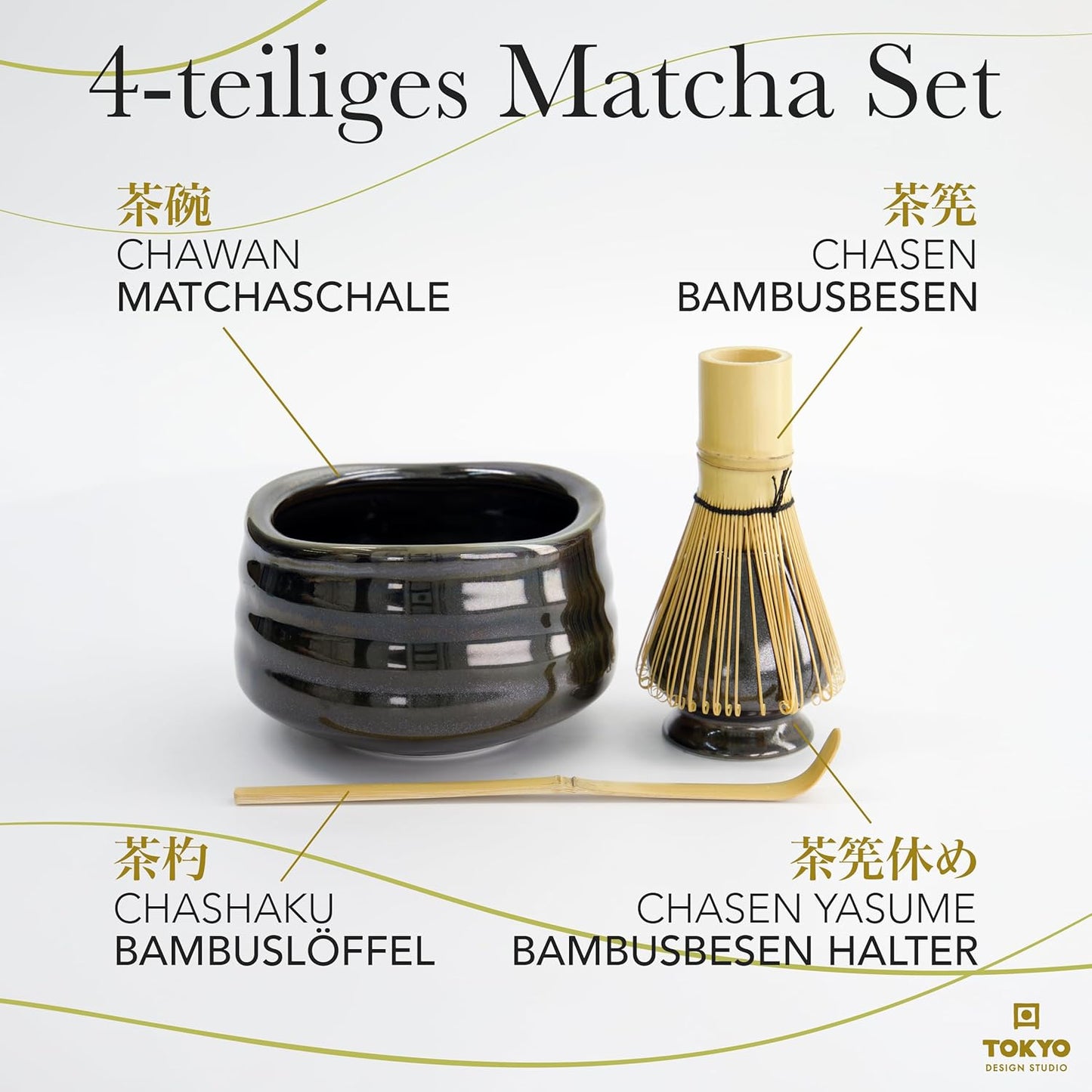 Tokyo Design Studio - Matcha Geschenkset 4-Tlg schwarz, Schwarz