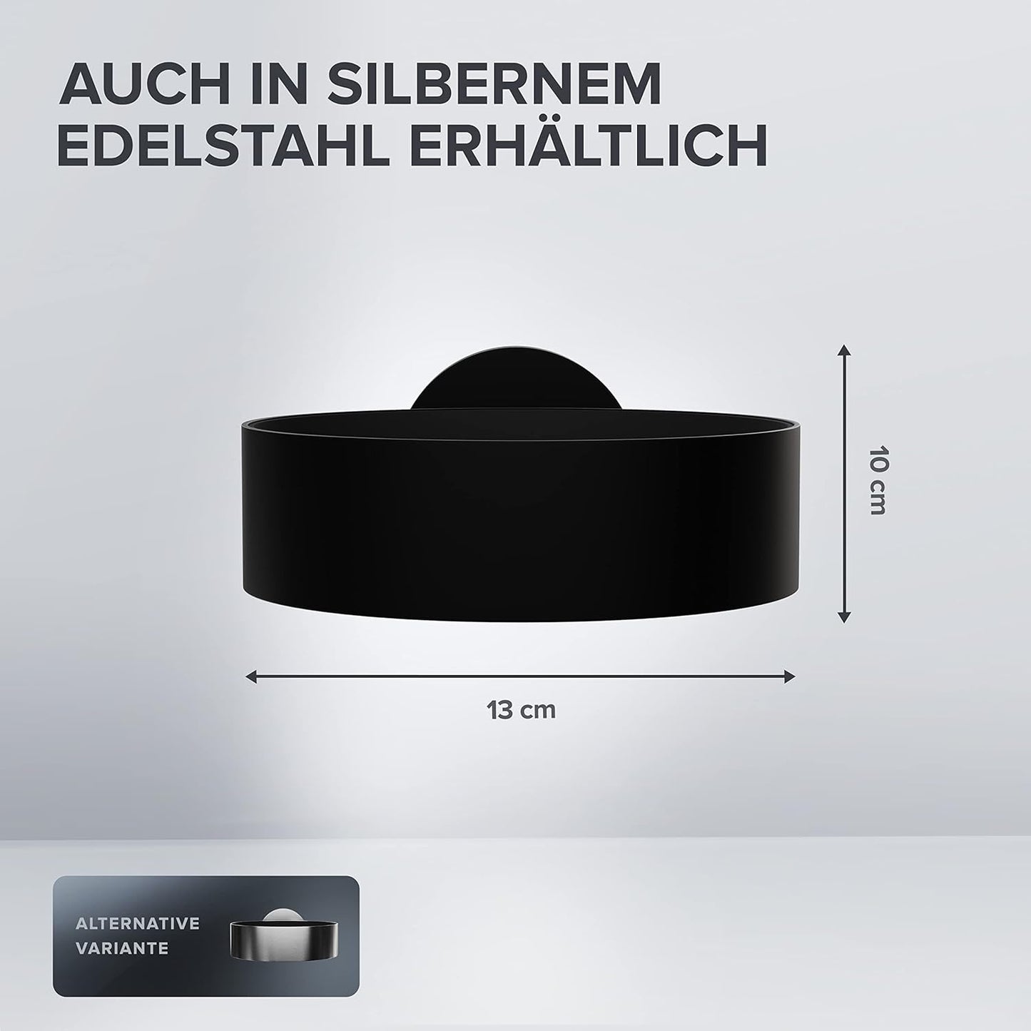 Haartrocknerhalter Edelstahl Wandmontage, Schwarz Zum Bohren