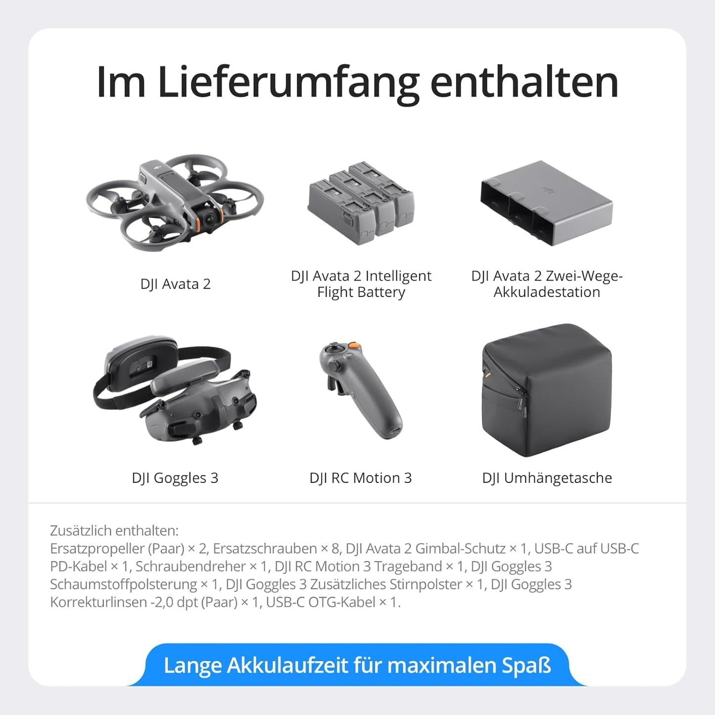 Avata 2 Fly More Combo Drohne mit 4K-Kamera und 3 Akkus, Fly More Combo (3 Akkus)
