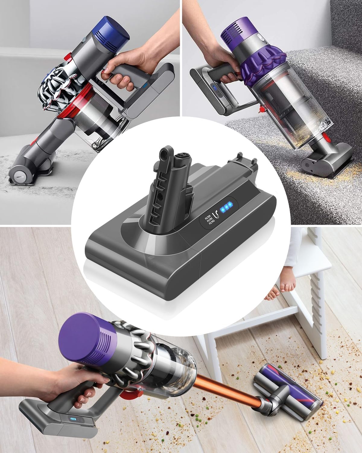 Ersatzakku für Dyson V10 Staubsauger