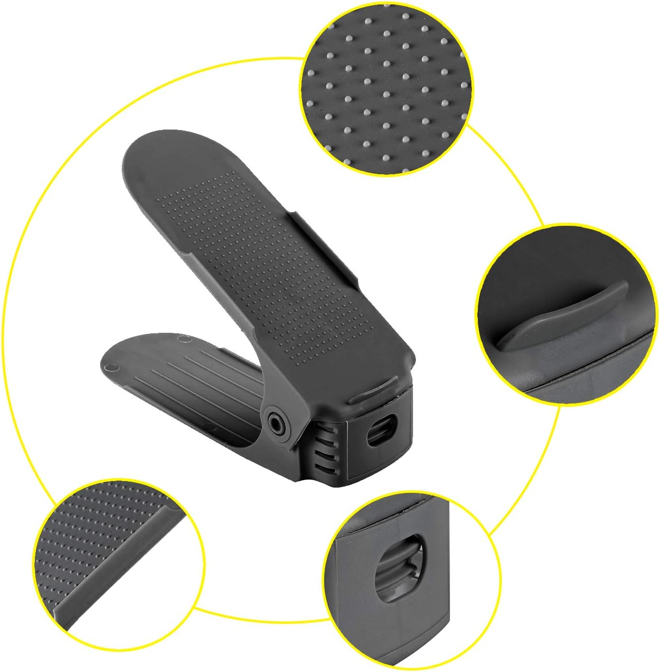 Verstellbarer Schuhregal-Organizer (30 Stück), 30 Stück Schwarz