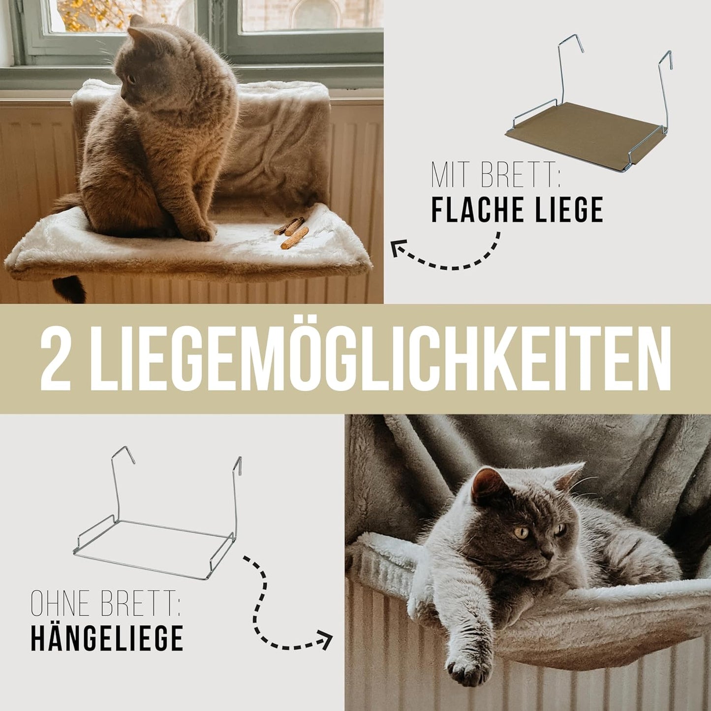 Katzenbett für Heizkörper, Anthrazit
