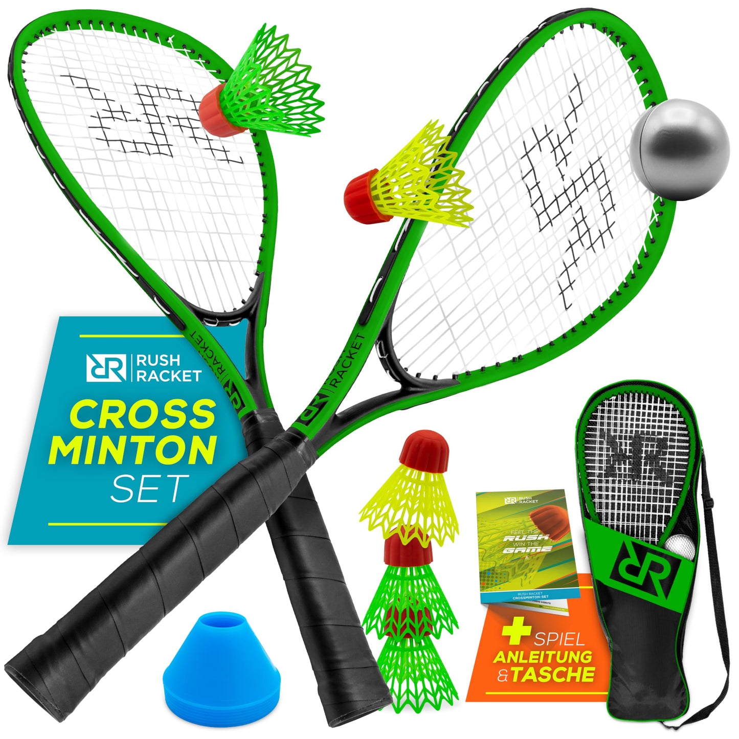 RS3 Speed Badminton Set mit Feldmarkierungen, 3. Grün