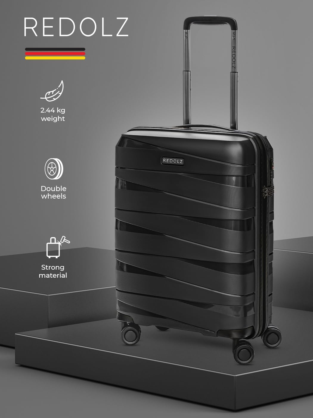 Essentials 10 CABIN 4 Rollen Kabinentrolley 55 cm, Black-metallic / Koffer S (55 cm)