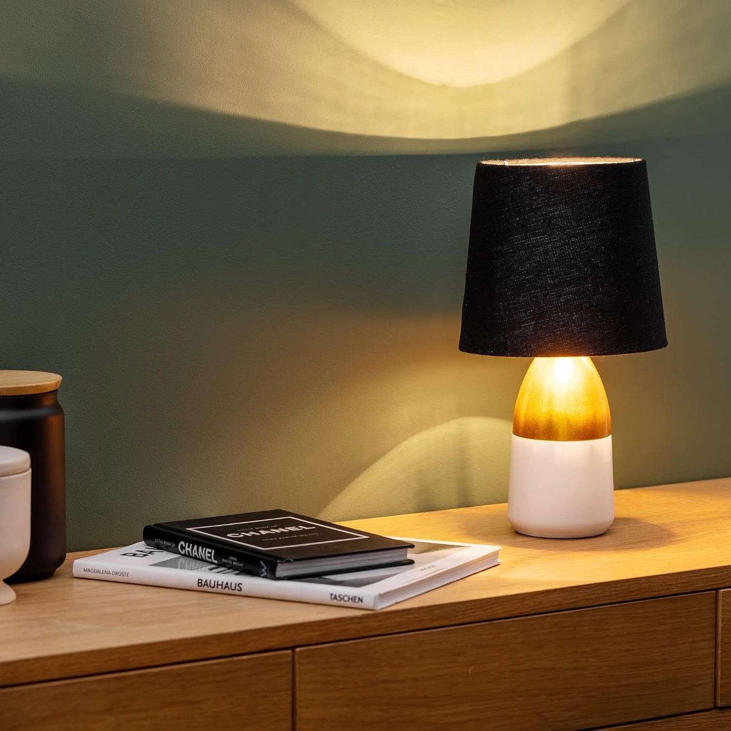 2er-Set Lampenschirm für Tischlampen, Schwarzes Leinen / Silberne Folie