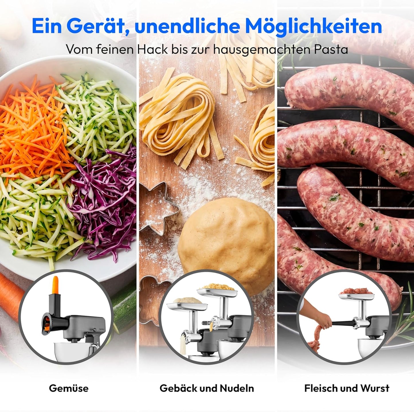 LIFE Digitale Küchenmaschine MD12600, Titan