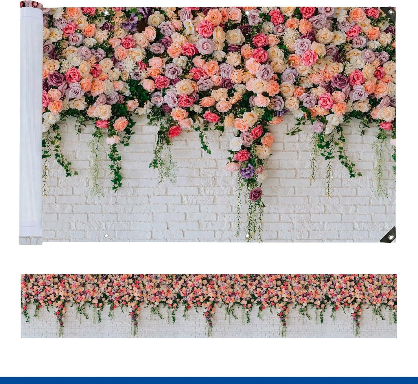 Balkon-Sichtschutz mit Rosen-Motiv, Rosen