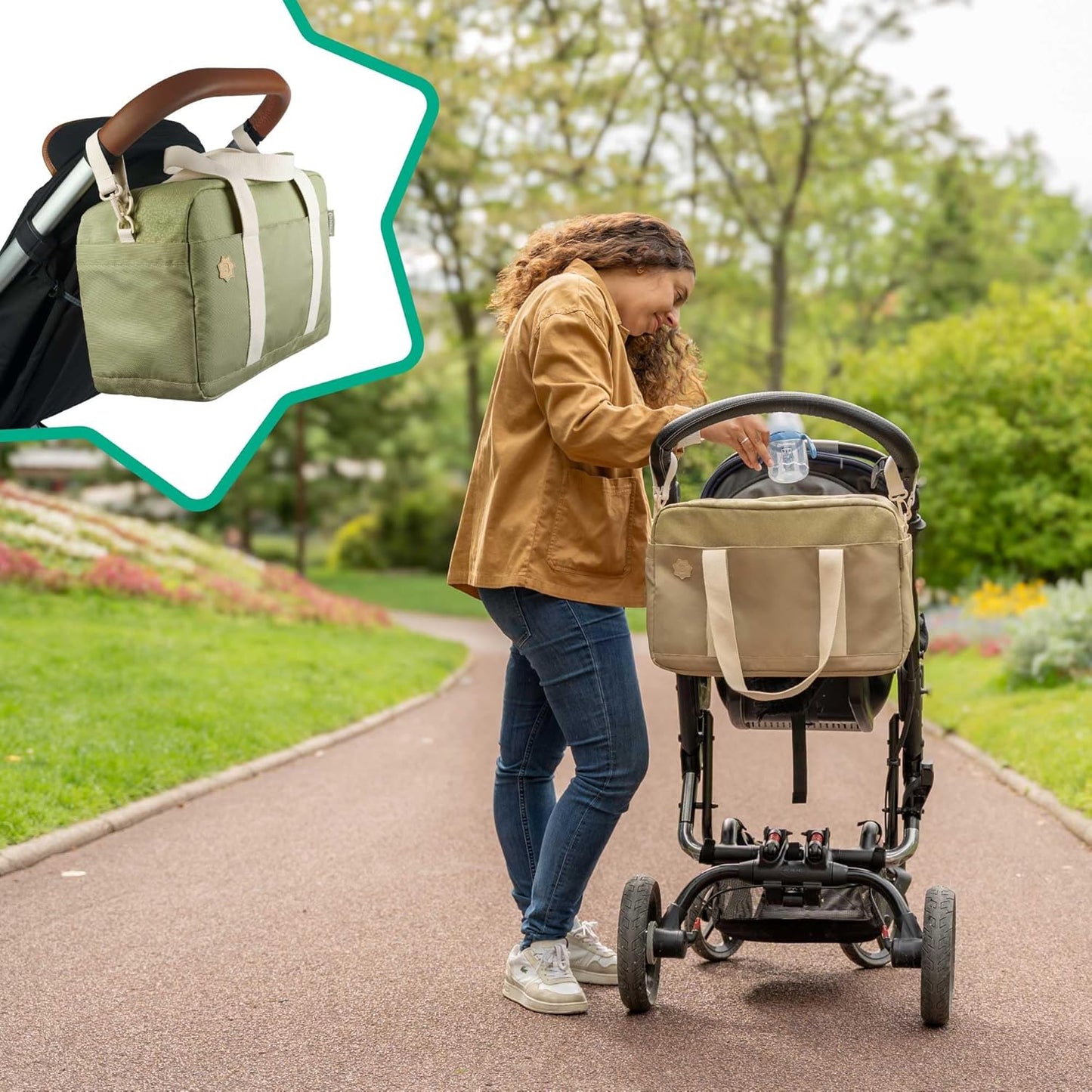 Wickeltasche Bowling mit Wickelauflage, Olive