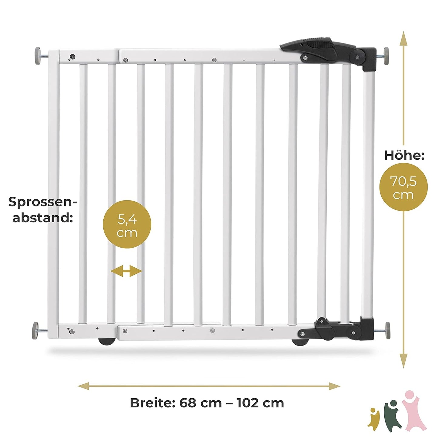 Schwenkbares Türschutzgitter 68-102 cm