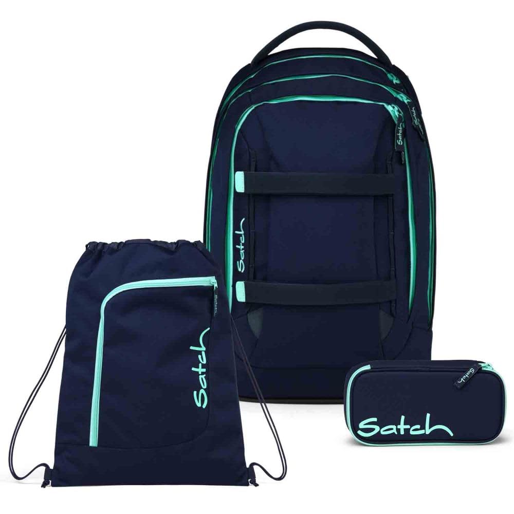 Schulrucksack-Set mit Schlamperbox und Sportbeutel, Ocean Mint