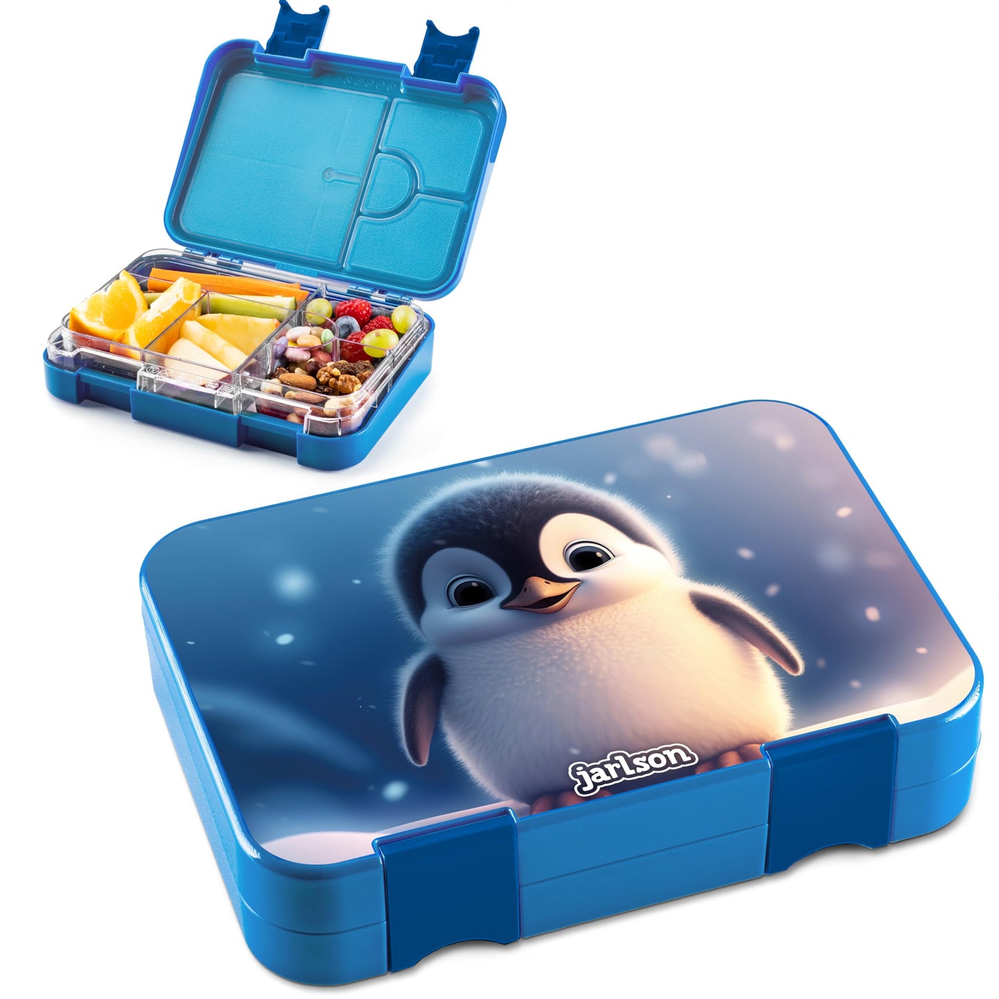 Brotdose Kinder Bento Box auslaufsicher (Pinguin), Pinguin